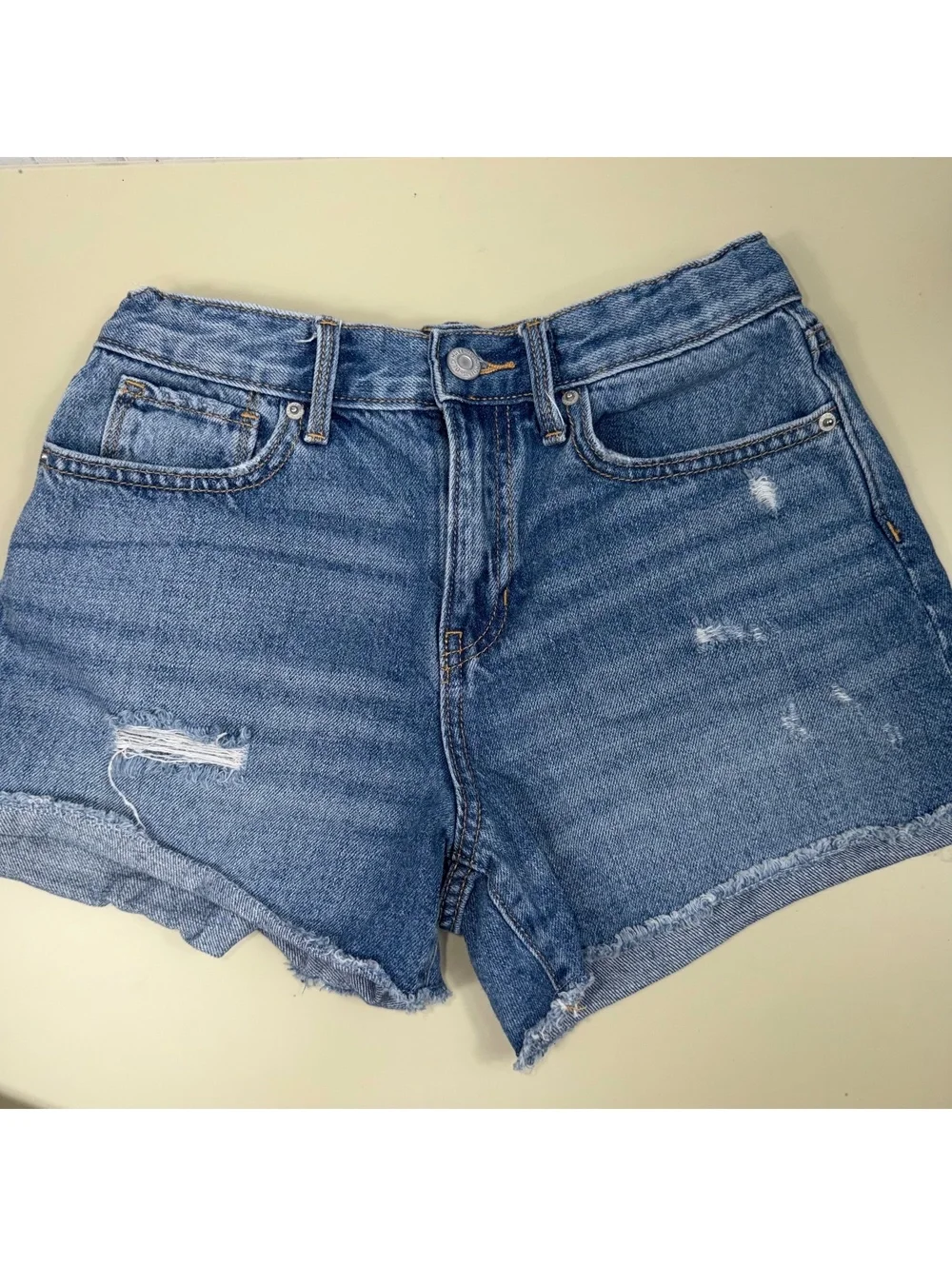 Old Navy Girls 14 High Rise Distressed Denim Shorts